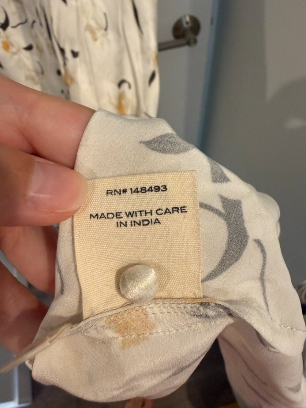 DÔEN Size Large Pearl Dress - Cream & Yellow - Picture 5 of 5